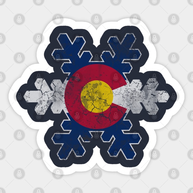 Colorado Flag Snowflake Winter Sticker by E